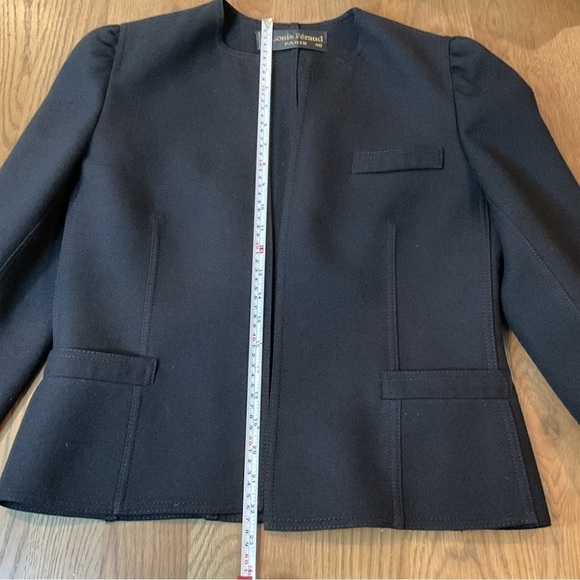 Vintage Louis Feraud Paris Black 100% Wool Open Boucle Blazer Size 40 Medium EUC - Picture 13 of 13